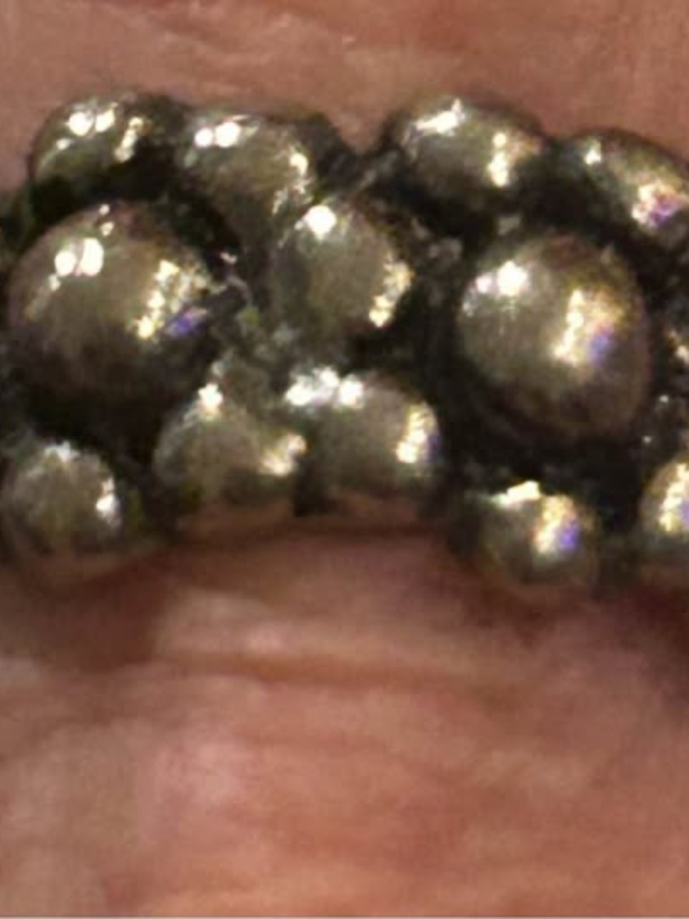 Brutalist Sterling Silver Ring, Dots, Bubbles, size 6.5